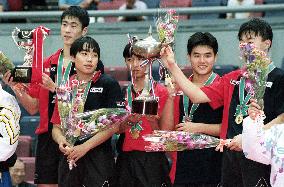 China wins men's table tennis team title